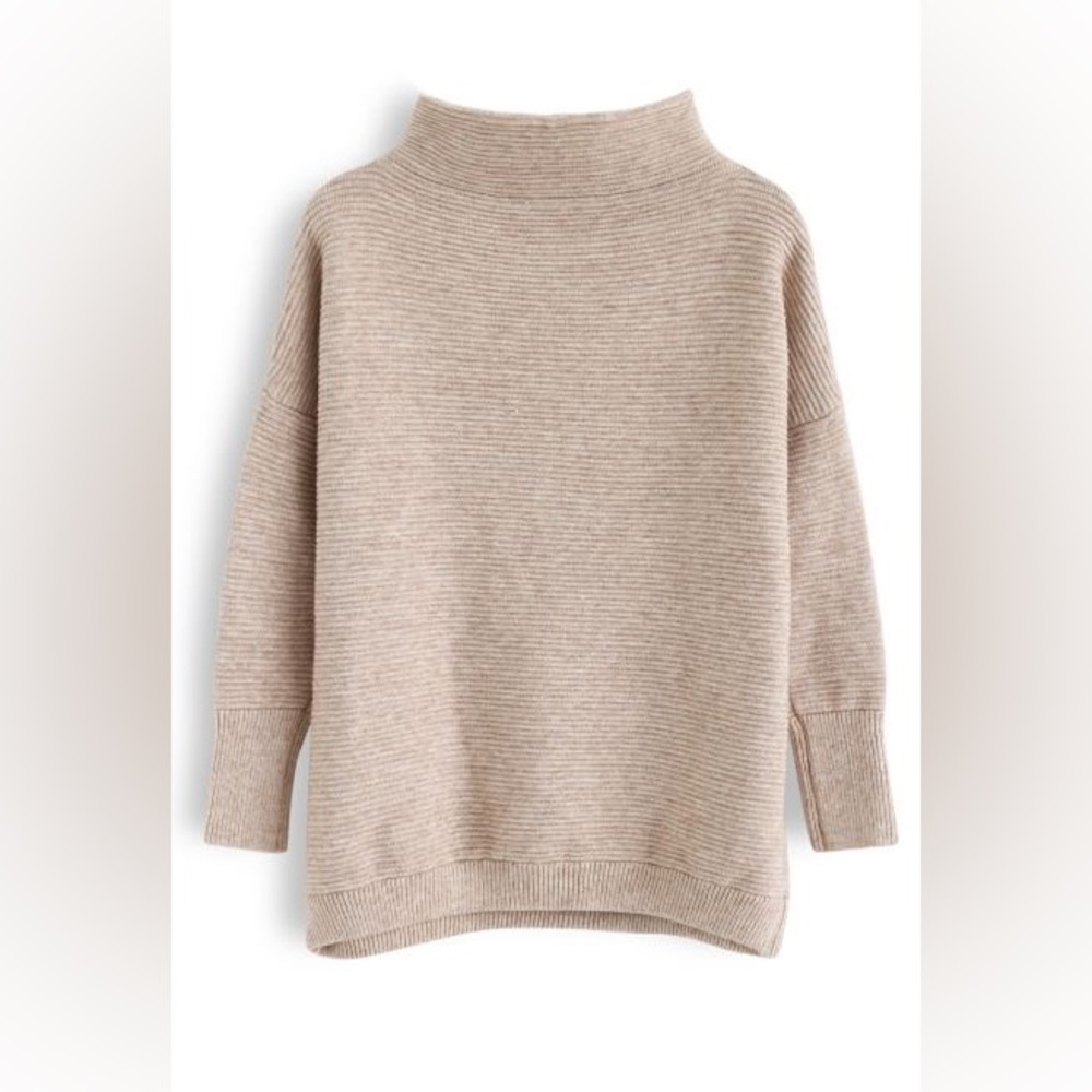 Chicwish Taupe Turtleneck Sweater